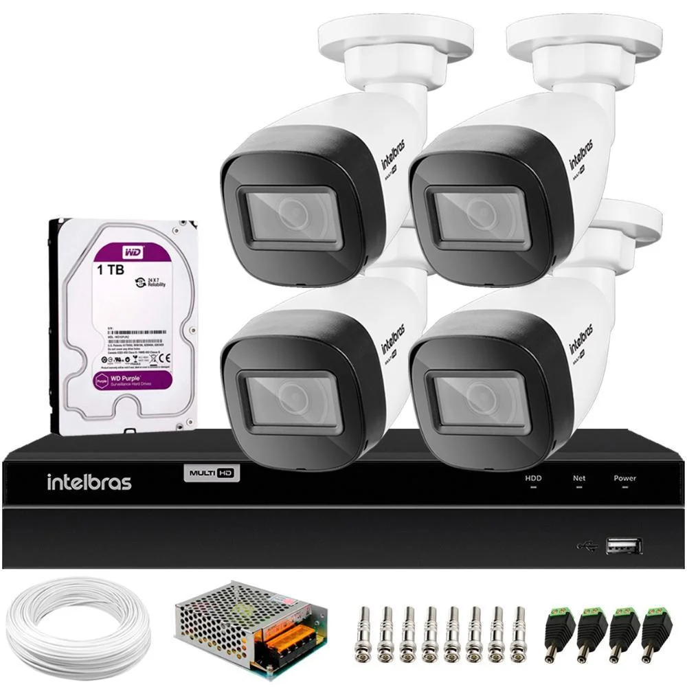 Kit 4 Câmeras HD + Instalação